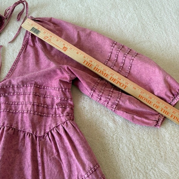 Free People Sweet Surrender Denim Mini Dress Women's S Pink Stonewash - Picture 6 of 9